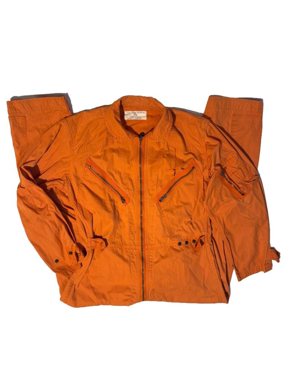 VTG Orange 1965 USAF Flying Coveralls K-2B Light Flight Med Reg Vietnam